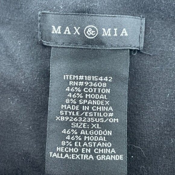 Max & Mia High Waist Black French Terry Leggings XL NWT 5320 - Picture 3 of 10